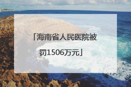 海南省人民医院被罚1506万元