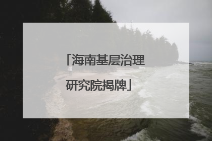 海南基层治理研究院揭牌