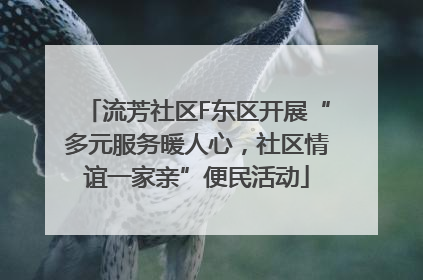 流芳社区F东区开展“多元服务暖人心，社区情谊一家亲”便民活动
