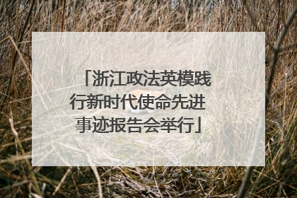 浙江政法英模践行新时代使命先进事迹报告会举行
