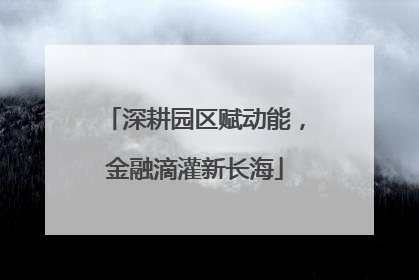 深耕园区赋动能，金融滴灌新长海
