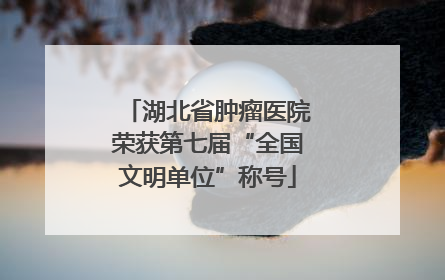 湖北省肿瘤医院荣获第七届“全国文明单位”称号
