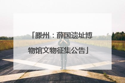 滕州：薛国遗址博物馆文物征集公告