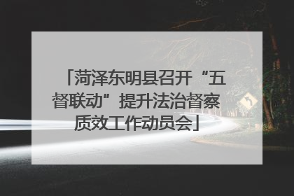 菏泽东明县召开“五督联动”提升法治督察质效工作动员会