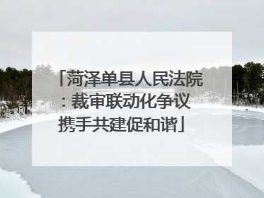 菏泽单县人民法院：裁审联动化争议 携手共建促和谐
