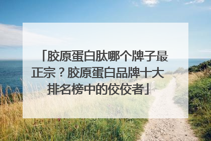 胶原蛋白肽哪个牌子最正宗？胶原蛋白品牌十大排名榜中的佼佼者