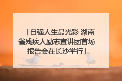 自强人生最光彩 湖南省残疾人励志宣讲团首场报告会在长沙举行