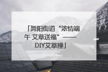 舞阳街道“浓情端午 艾草送福”——DIY艾草捶