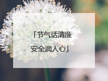 节气话清廉 安全润人心