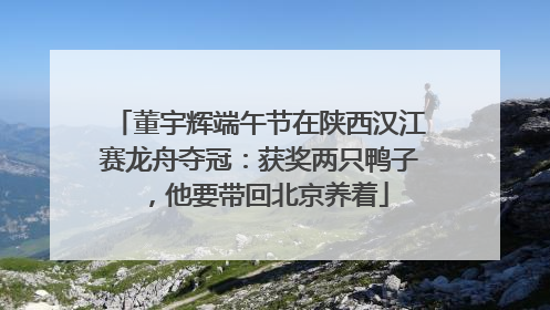 董宇辉端午节在陕西汉江赛龙舟夺冠：获奖两只鸭子，他要带回北京养着