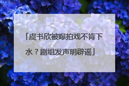 虞书欣被曝拍戏不肯下水？剧组发声明辟谣