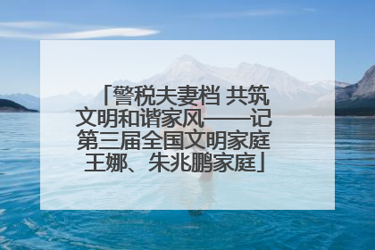 警税夫妻档 共筑文明和谐家风——记第三届全国文明家庭王娜、朱兆鹏家庭