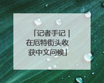 记者手记｜在厄特街头收获中文问候