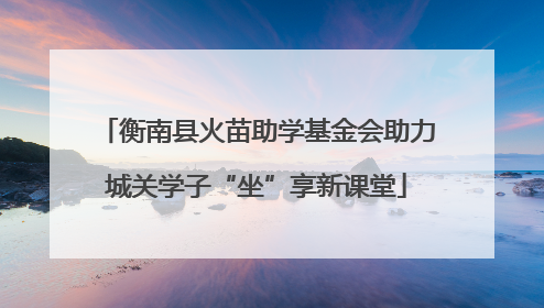 衡南县火苗助学基金会助力城关学子“坐”享新课堂