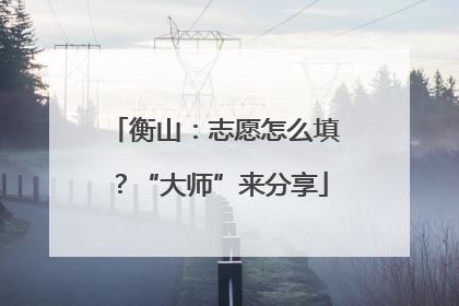 衡山：志愿怎么填？“大师”来分享