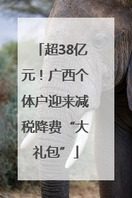 超38亿元！广西个体户迎来减税降费“大礼包”