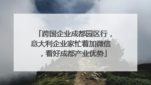 跨国企业成都园区行，意大利企业家忙着加微信，看好成都产业优势