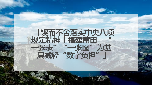 锲而不舍落实中央八项规定精神丨福建莆田：“一张表”“一张图”为基层减轻“数字负担”