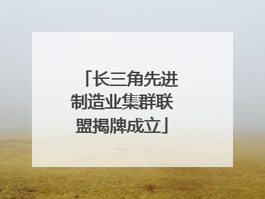 长三角先进制造业集群联盟揭牌成立