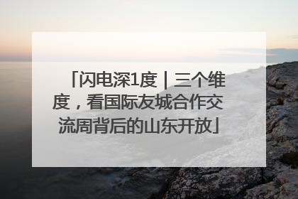 闪电深1度｜三个维度，看国际友城合作交流周背后的山东开放