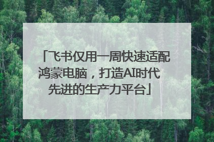 飞书仅用一周快速适配鸿蒙电脑，打造AI时代先进的生产力平台