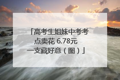 高考生姐妹中考考点卖花 6.78元一支藏好意（图）