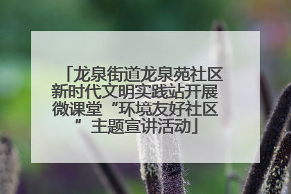 龙泉街道龙泉苑社区新时代文明实践站开展微课堂“环境友好社区”主题宣讲活动