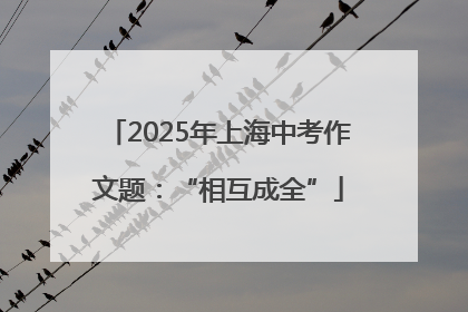 2025年上海中考作文题：“相互成全”